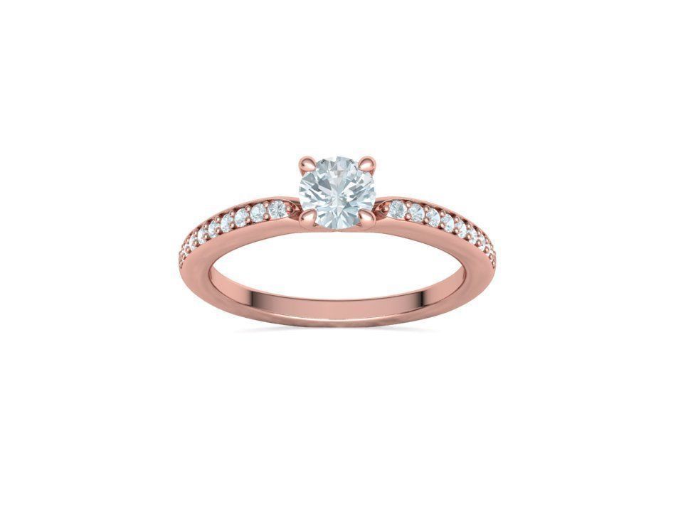 Naya Accent – годежен пръстен с диамант 0.50 ct и странични диаманти в 14K розово злато