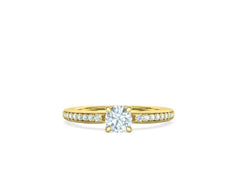 Naya Accent – годежен пръстен с диамант 0.50 ct и странични диаманти в 14K жълто злато