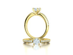 Заредете изображението в галерията: Naya Accent – годежен пръстен с диамант 0.50 ct и странични диаманти в 14K жълто злато
