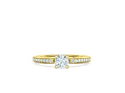 Naya Accent – годежен пръстен с диамант 0.50 ct и странични диаманти в 14K жълто злато