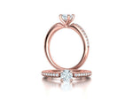 Заредете изображението в галерията: Naya Accent – годежен пръстен с диамант 0.50 ct и странични диаманти в 14K розово злато
