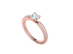 Naya Accent – годежен пръстен с диамант 0.50 ct и странични диаманти в 14K розово злато