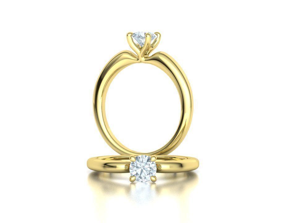 Naya – годежен пръстен солитер с диамант 0.50 ct в 14K жълто злато