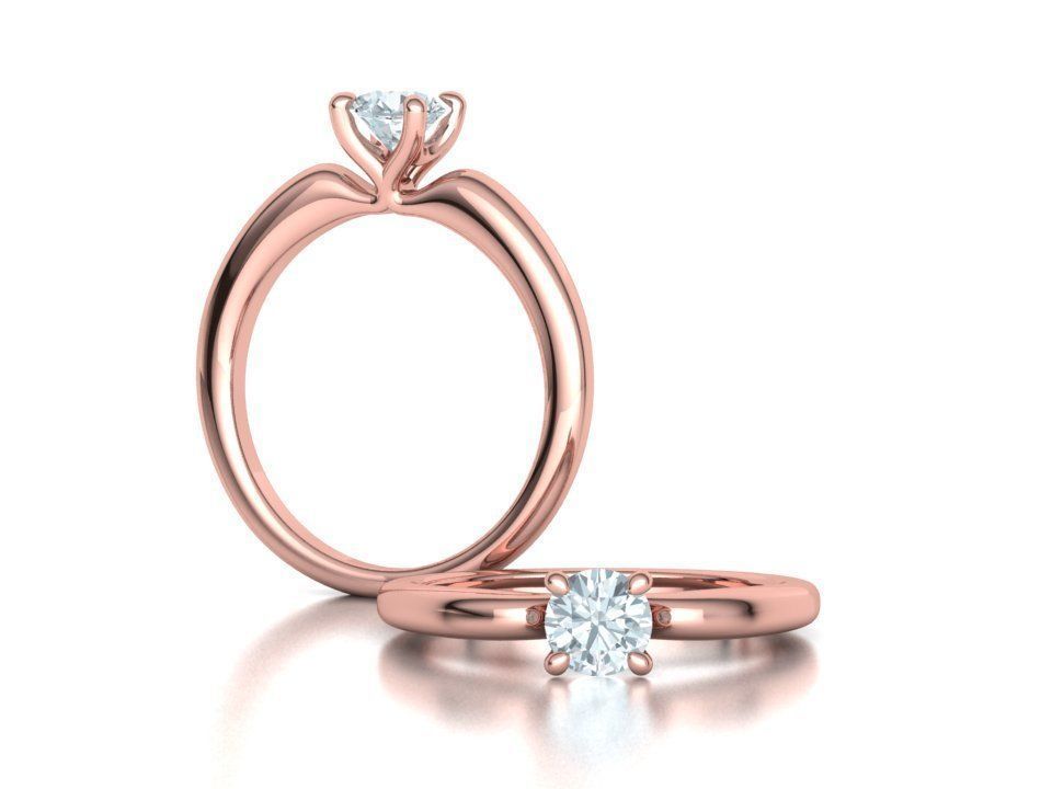 Naya – годежен пръстен солитер с диамант 0.50 ct в 14K розово злато