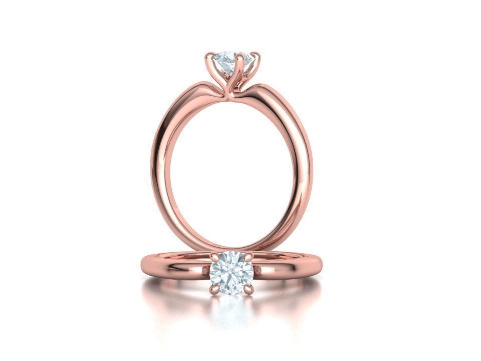 Naya – годежен пръстен солитер с диамант 0.50 ct в 14K розово злато