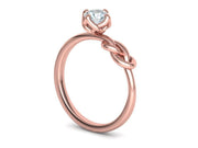 Nodus – годежен пръстен солитер с кръгъл диамант 0.50 ct и възел в 14К розово злато