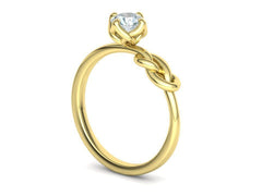 Nodus – годежен пръстен солитер с кръгъл диамант 0.50 ct и възел в 14К жълто злато