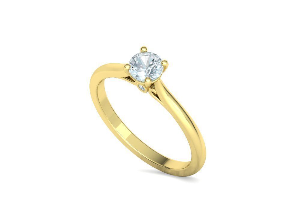 Nova – Годежен пръстен солитер с диамант 0.50 ct в 14K жълто злато