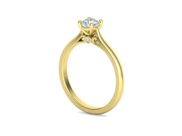 Nova – Годежен пръстен солитер с диамант 0.50 ct в 14K жълто злато
