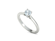 Nova – Годежен пръстен солитер с диамант 0.50 ct от 14K бяло злато