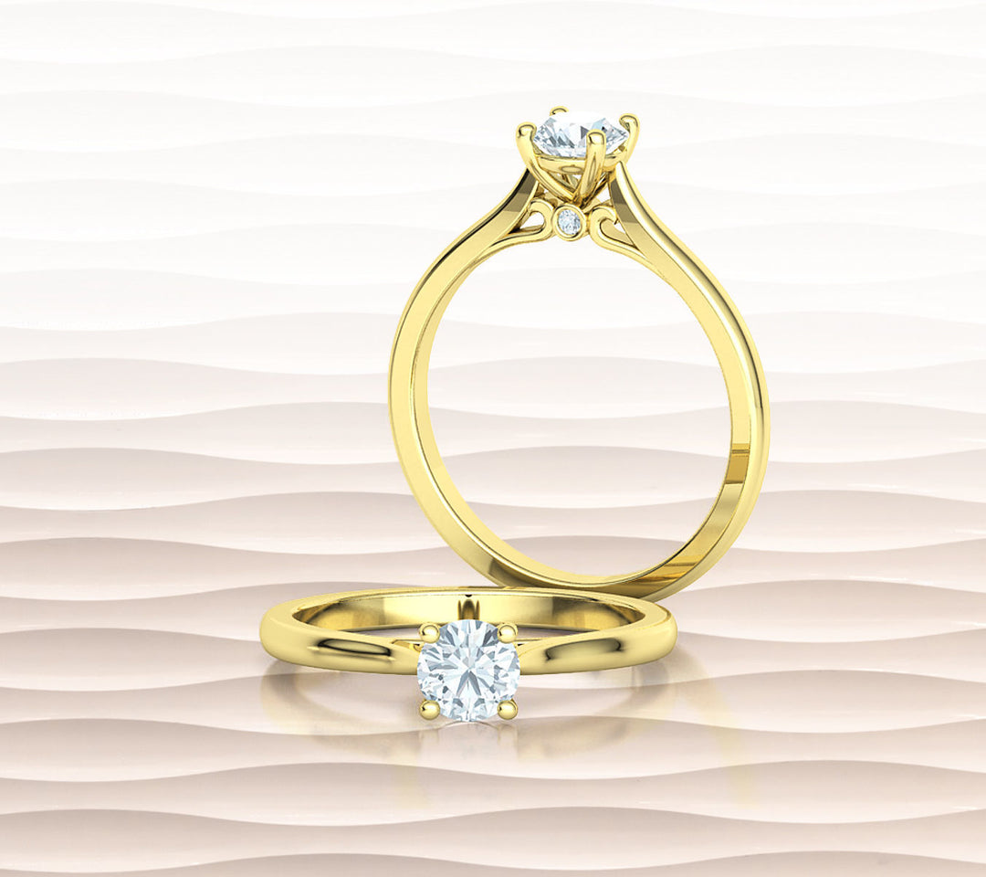 Nova – Годежен пръстен солитер с диамант 0.50 ct в 14K жълто злато
