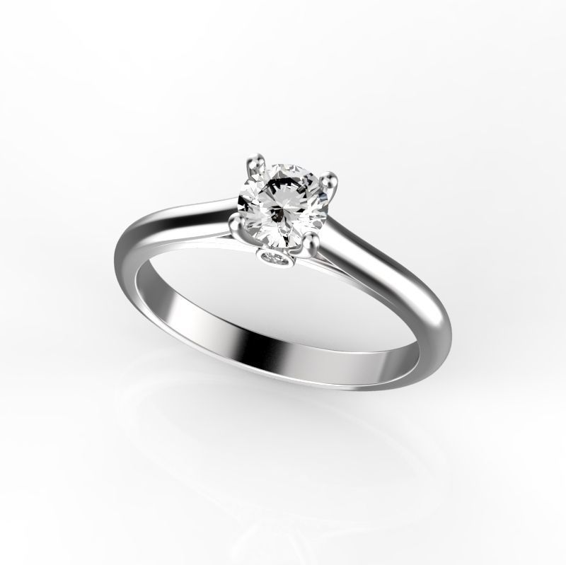 Orbis – годежен пръстен солитер с диамант 0.50 ct от 14K бяло злато