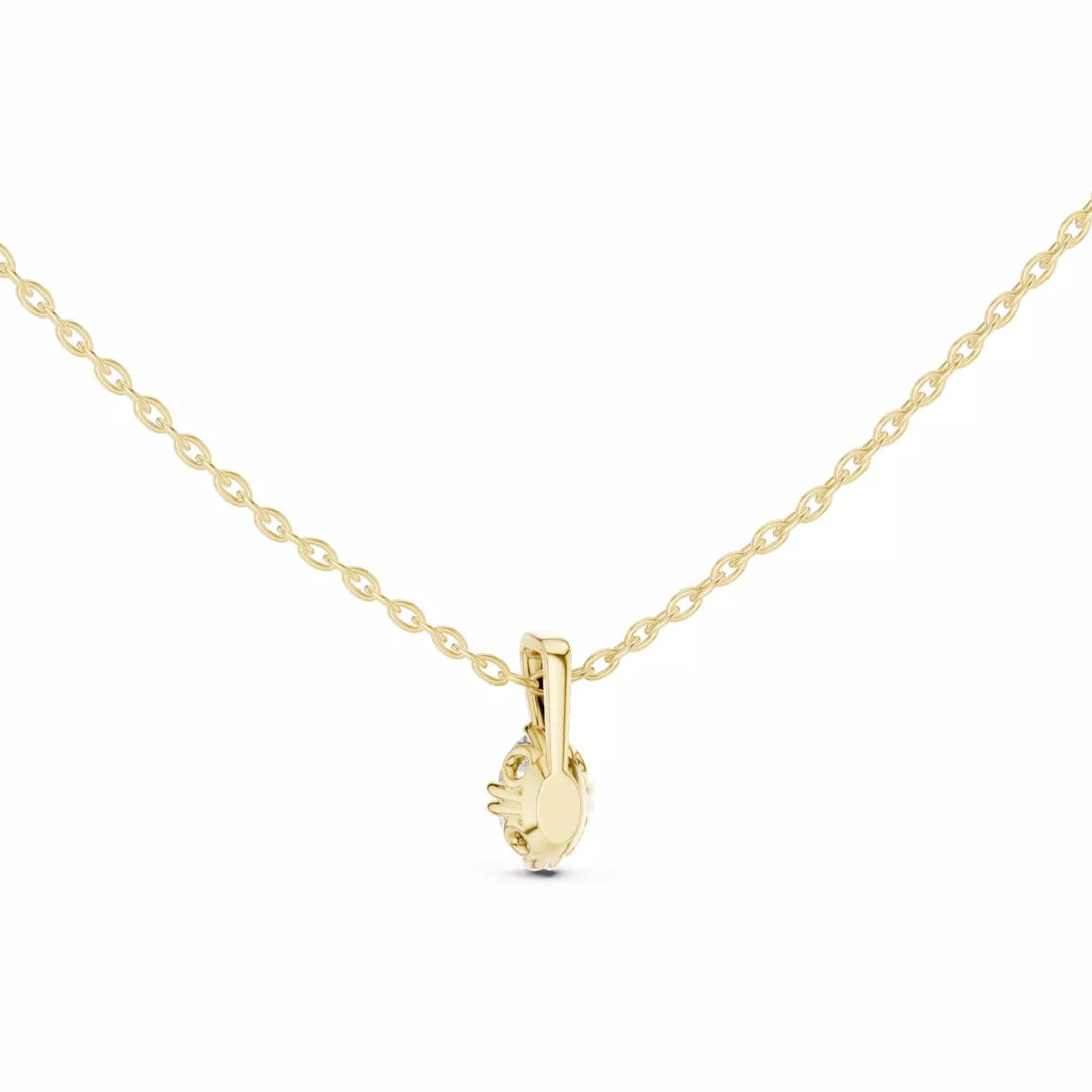 Orlena висулка с овален диамант 0.50 ct от 14K жълто злато