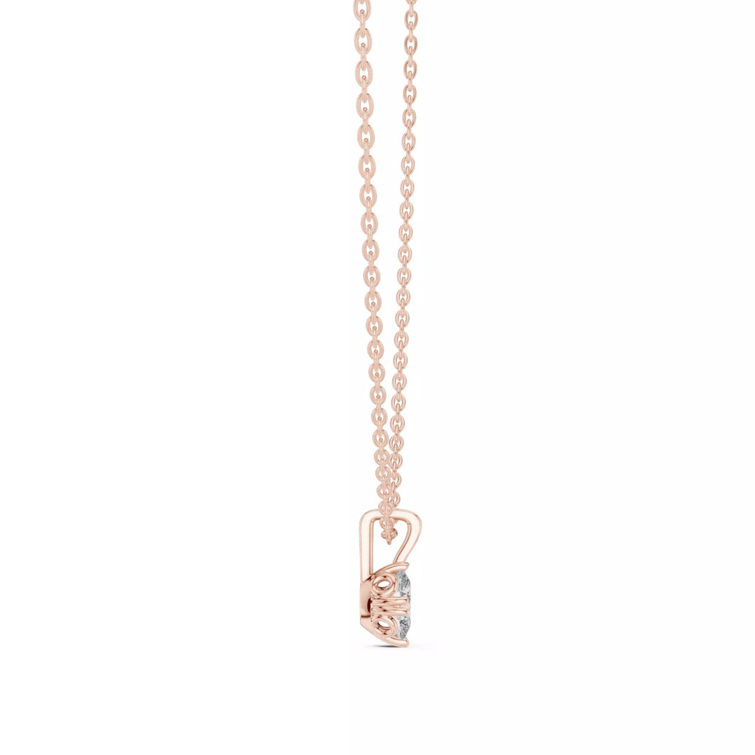 Orlena висулка с овален диамант 0.50 ct от 14K розово злато