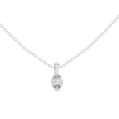 Orlena висулка с овален диамант 0.50 ct от бяло злато 14K