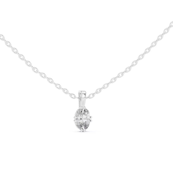 Orlena висулка с овален диамант 0.50 ct от бяло злато 14K