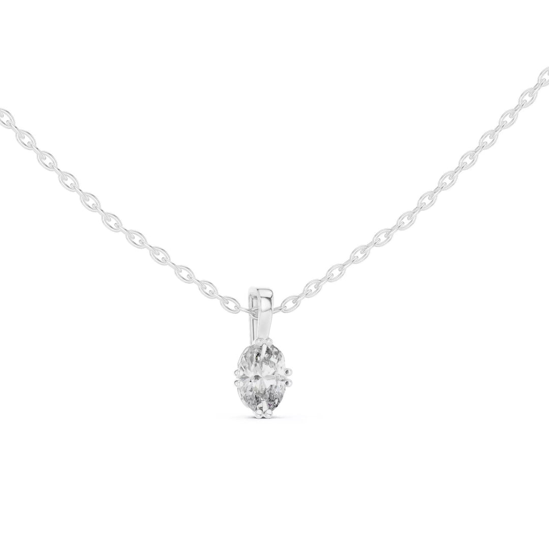 Orlena висулка с овален диамант 0.50 ct от бяло злато 14K
