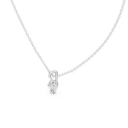 Orlena висулка с овален диамант 0.50 ct от бяло злато 14K