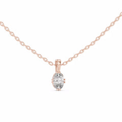 Orlena висулка с овален диамант 0.50 ct от 14K розово злато