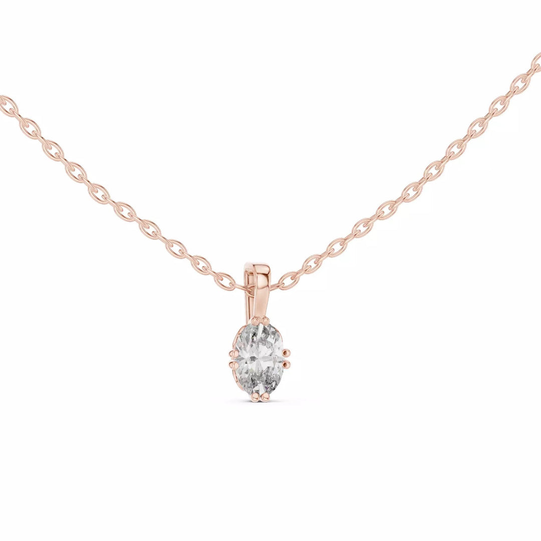 Orlena висулка с овален диамант 0.50 ct от 14K розово злато