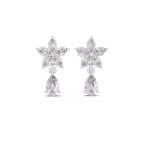 Petalia – обеци с диаманти от 14К бяло злато