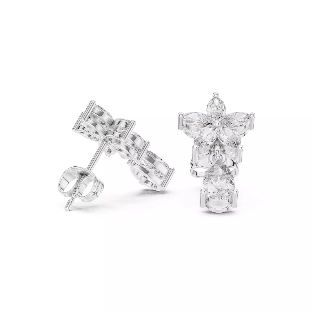 Petalia – обеци с диаманти от 14К бяло злато