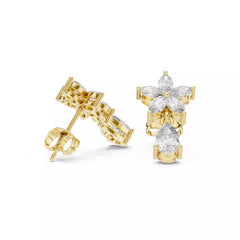 Petalia – обеци с диаманти от 14К жълто злато