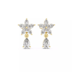 Petalia – обеци с диаманти от 14К жълто злато