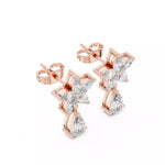 Заредете изображението в галерията: Petalia – обеци с диаманти от 14К розово злато
