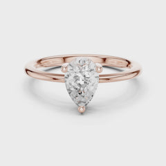 Lacrima – годежен пръстен с диамант капка - pear 0.90 ct в 14К розово злато