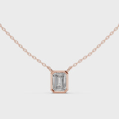 Aurex – колие с диамант форма Emerald 1.50 ct. от 14K розово злато