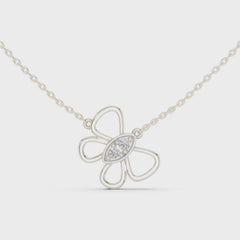 Avelis – колие с диаманти от 14K бяло злато