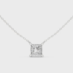 Vireon – колие с 2 ct Princess диамант от 14K бяло злато