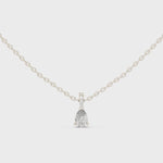 Заредете и пуснете видеото в галерията: Lacrima висулка с 0.50 ct диамант Pear от 14K бяло злато
