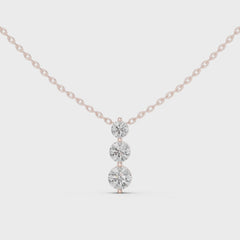 Orlina – колие с диаманти общ карат 1.11 ct от 14K розово злато