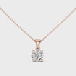 Заредете и пуснете видеото в галерията: Solara висулка с 1 ct диамант в 14К розово злато
