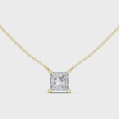 Vireon – колие с 2 ct Princess диамант от 14K жълто злато