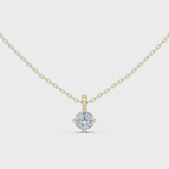 Claris висулка с 0.50 ct Cushion диамант от 14K жълто злато