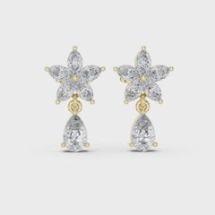 Petalia – обеци с диаманти от 14К жълто злато