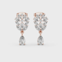 Virelia – обеци, висящи с диаманти от 14К розово злато