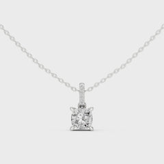 Velora висулка с 1.50 ct Cushion диамант от 14K бяло злато