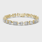 Заредете и пуснете видеото в галерията: Avelisse – гривна с диаманти микс от шлифовки 15.40 ct от 14К жълто злато
