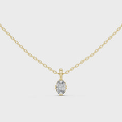 Orlena висулка с овален диамант 0.50 ct от 14K жълто злато