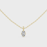 Заредете и пуснете видеото в галерията: Orlena висулка с овален диамант 0.50 ct от 14K жълто злато
