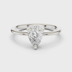Lacrima – годежен пръстен с диамант капка - pear 0.90 ct в 14К бяло злато