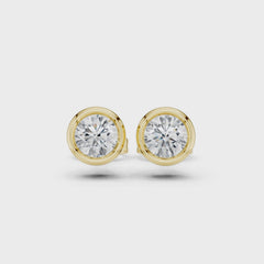 Elara Round – обеци с диаманти общо 1 ct. от 14К жълто злато