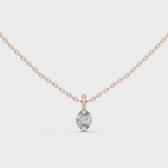 Orlena висулка с овален диамант 0.50 ct от 14K розово злато