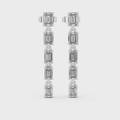 Vertice – обеци, висящи с диаманти 3 ct, от 14К бяло злато