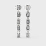 Заредете и пуснете видеото в галерията: Vertice – обеци, висящи с диаманти 3 ct, от 14К бяло злато
