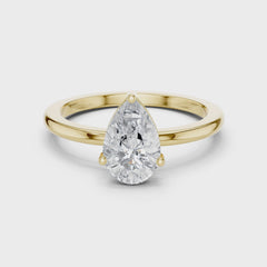Lacrima – годежен пръстен с диамант капка, pear 1 ct в 14К жълто злато